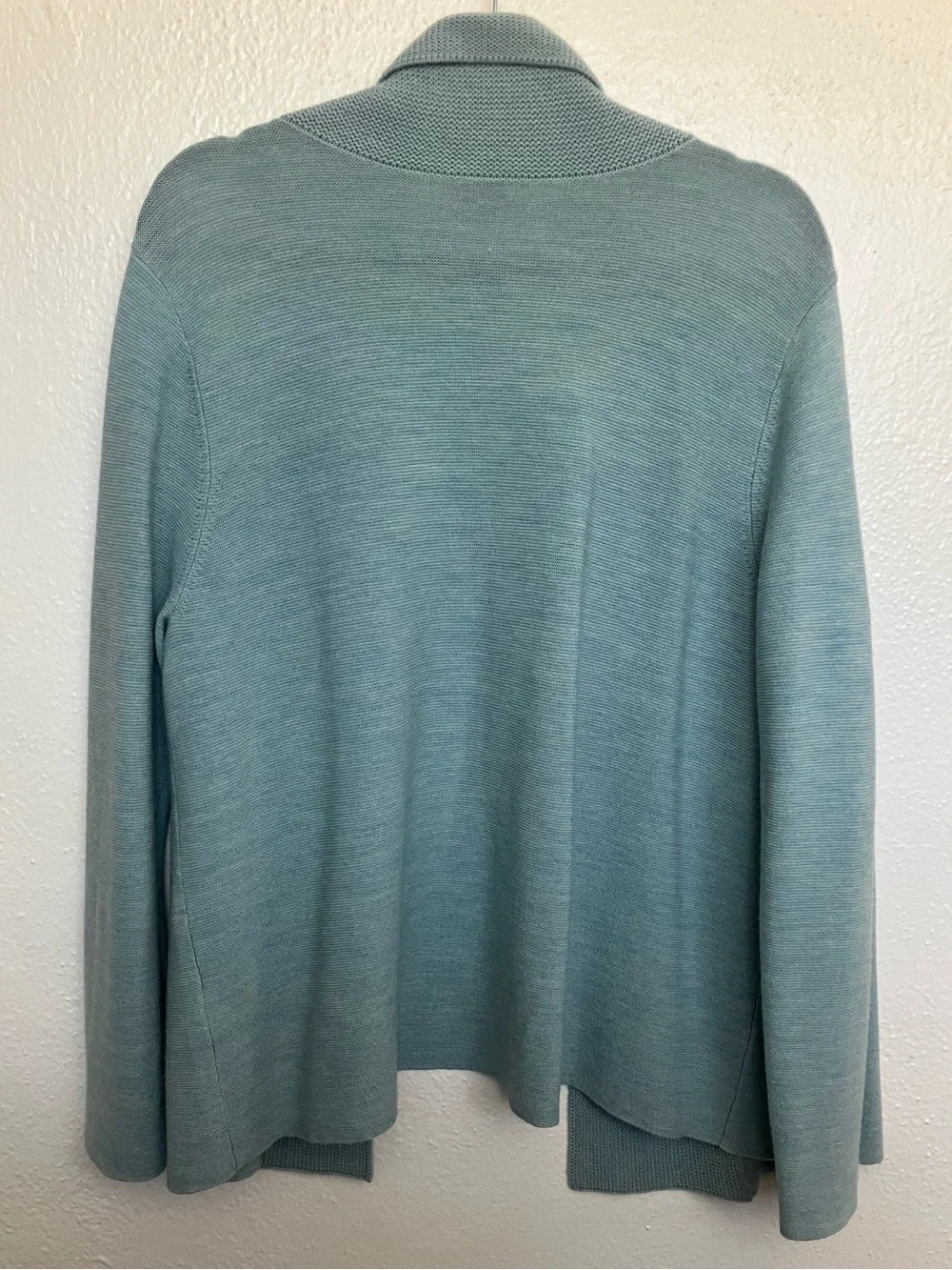 Eileen Fisher 100% Merino Wool Cardigan Tank Twin Set Blue Women 1X Capsule READ